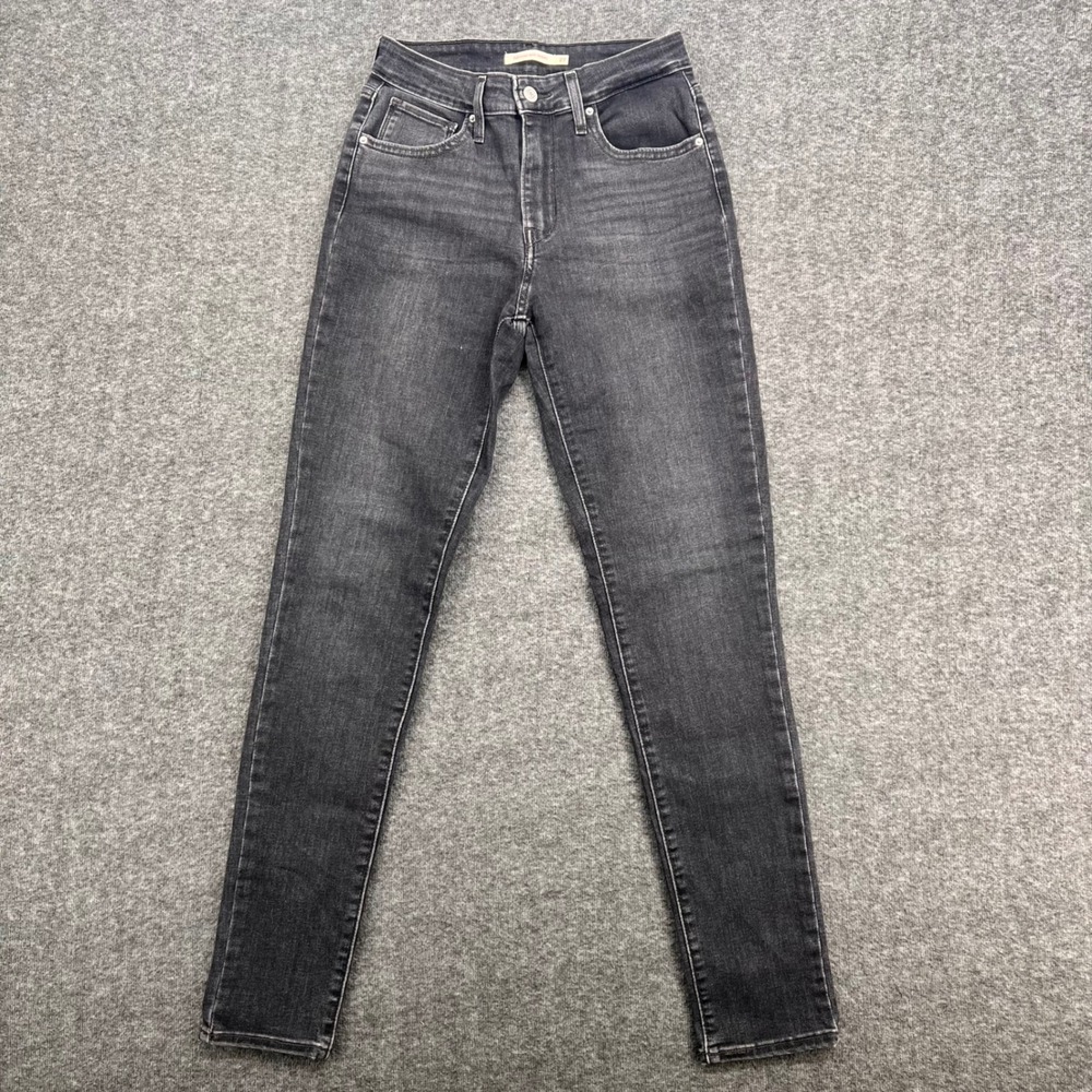 Levis 721 High Rise Skinny Jeans Womens 27 Black‎ Faded Denim High Waisted Slim